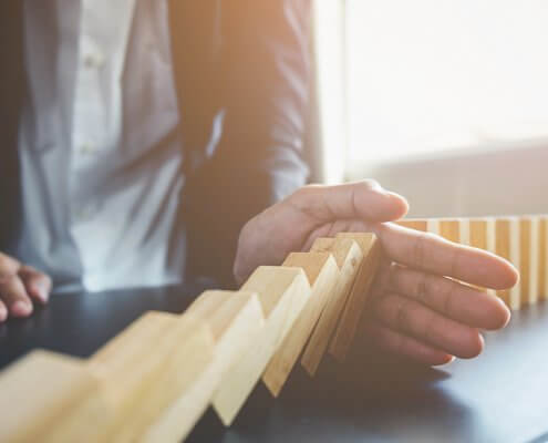 businessman using risk management concept
