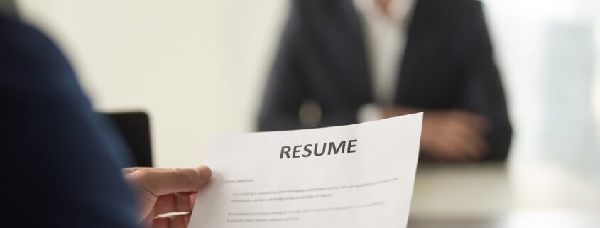 job interview in which applicant undergoes pre-employment screening