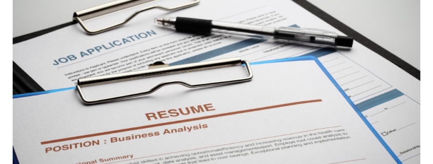 picture of a resume and job application that will undergo education verification by a background check provider
