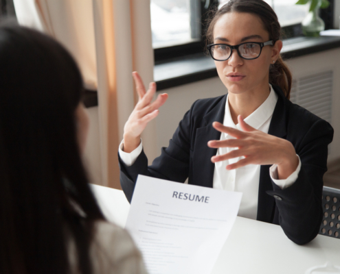 After background screening process, interview is underway