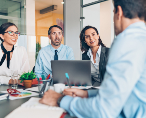 interview in office discussing credit report