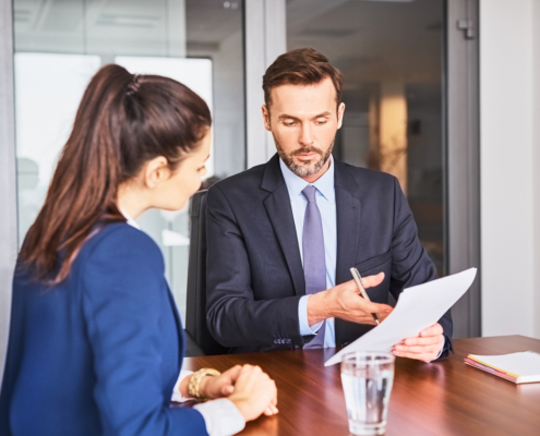 job candidate in an interview