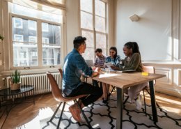 Job interview with candidate for project manager employment verification