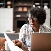 a businesswoman conducting background checks for employment purposes.
