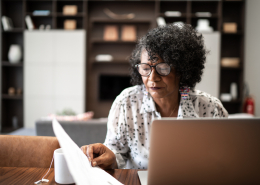 a businesswoman conducting background checks for employment purposes.